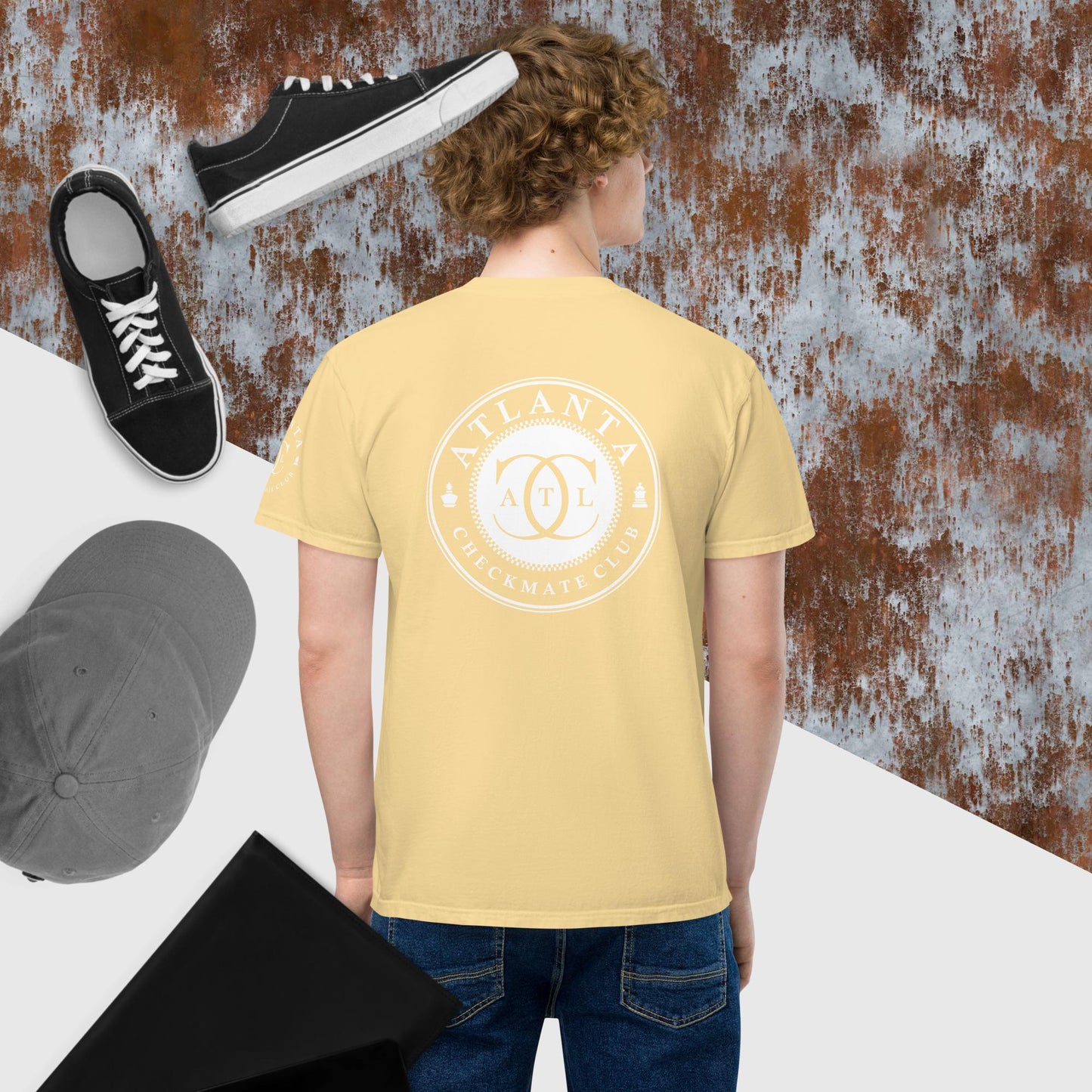 Unisex garment-dyed pocket t-shirt