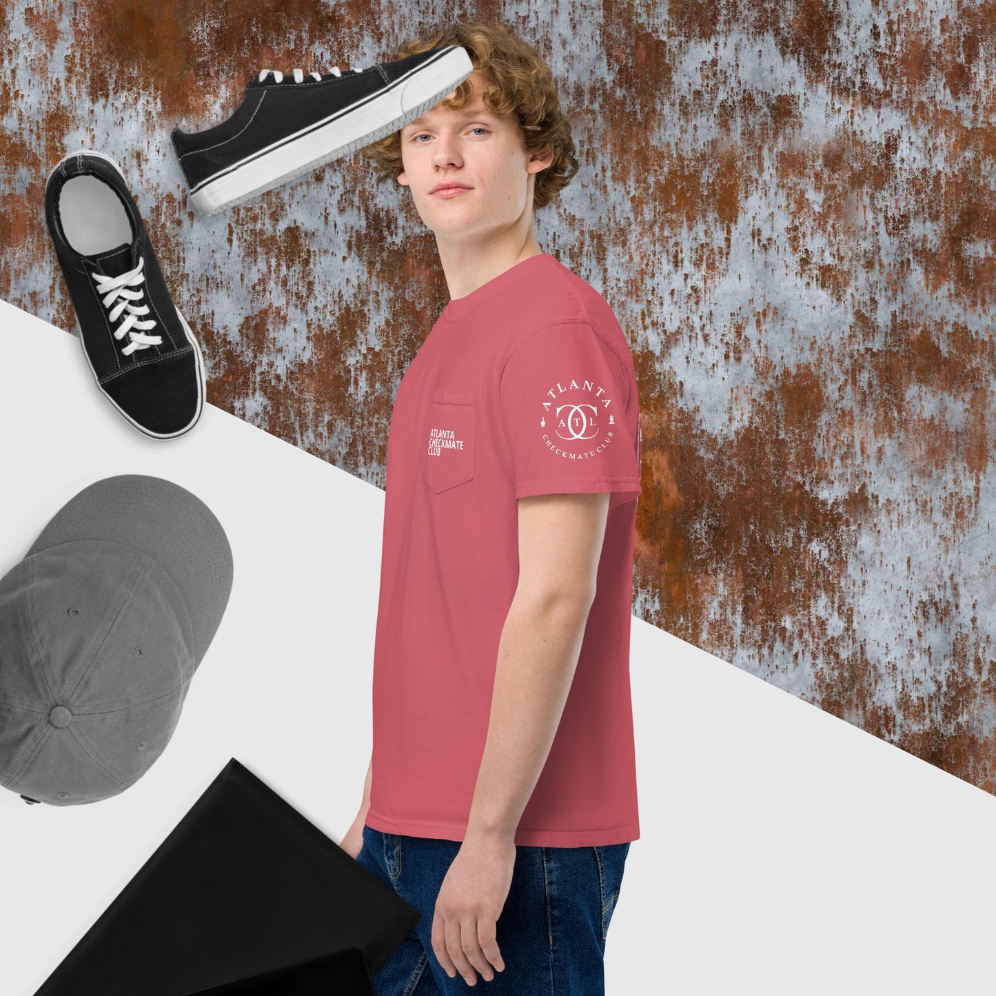 Unisex garment-dyed pocket t-shirt